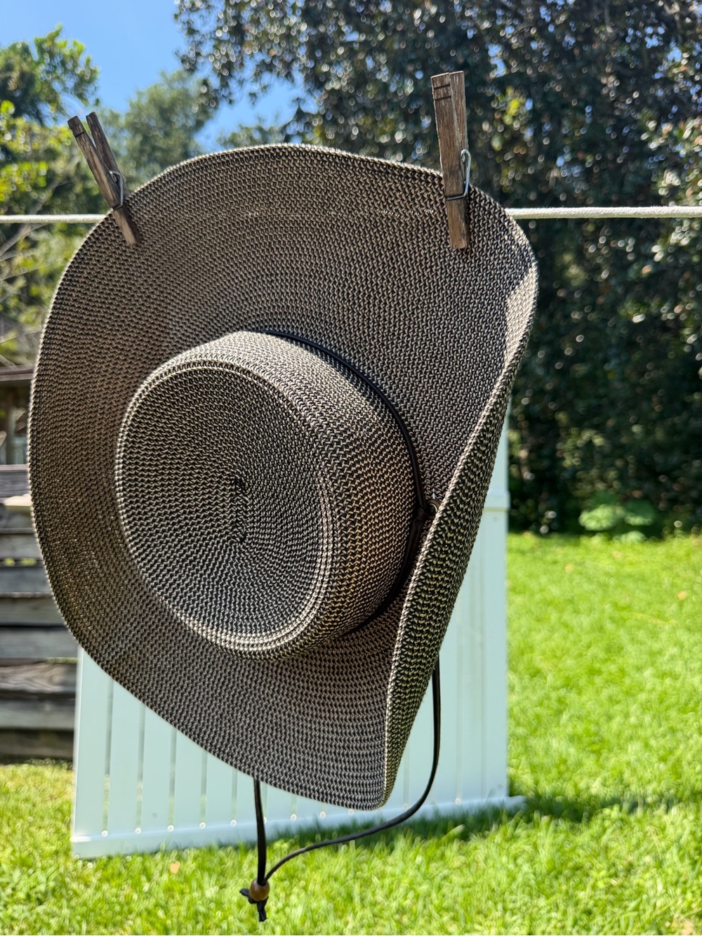 Sloggers Wide-Brim Straw Hat in Brown with Chin Cord